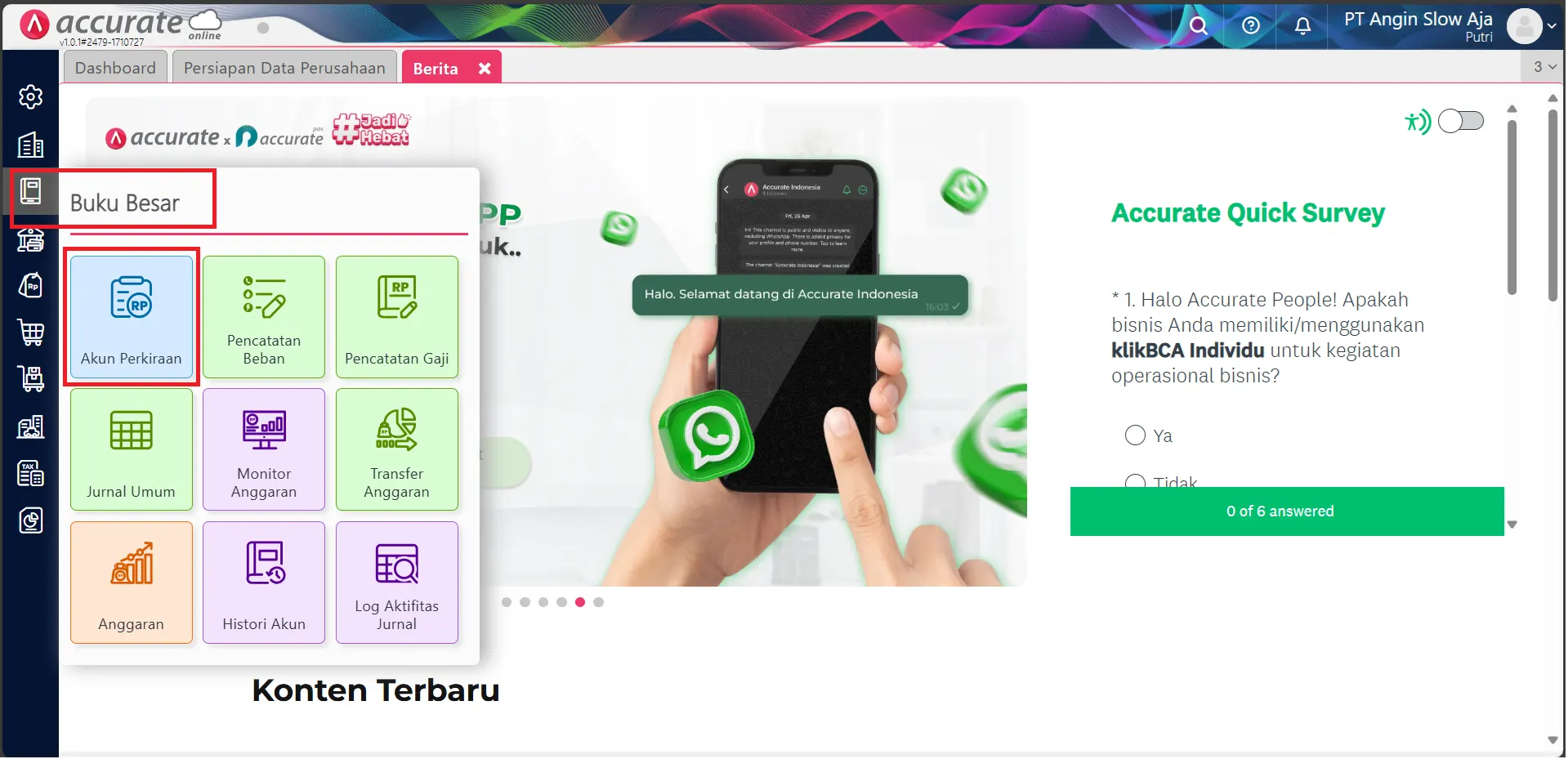 mengisi info Kas &amp; Bank
